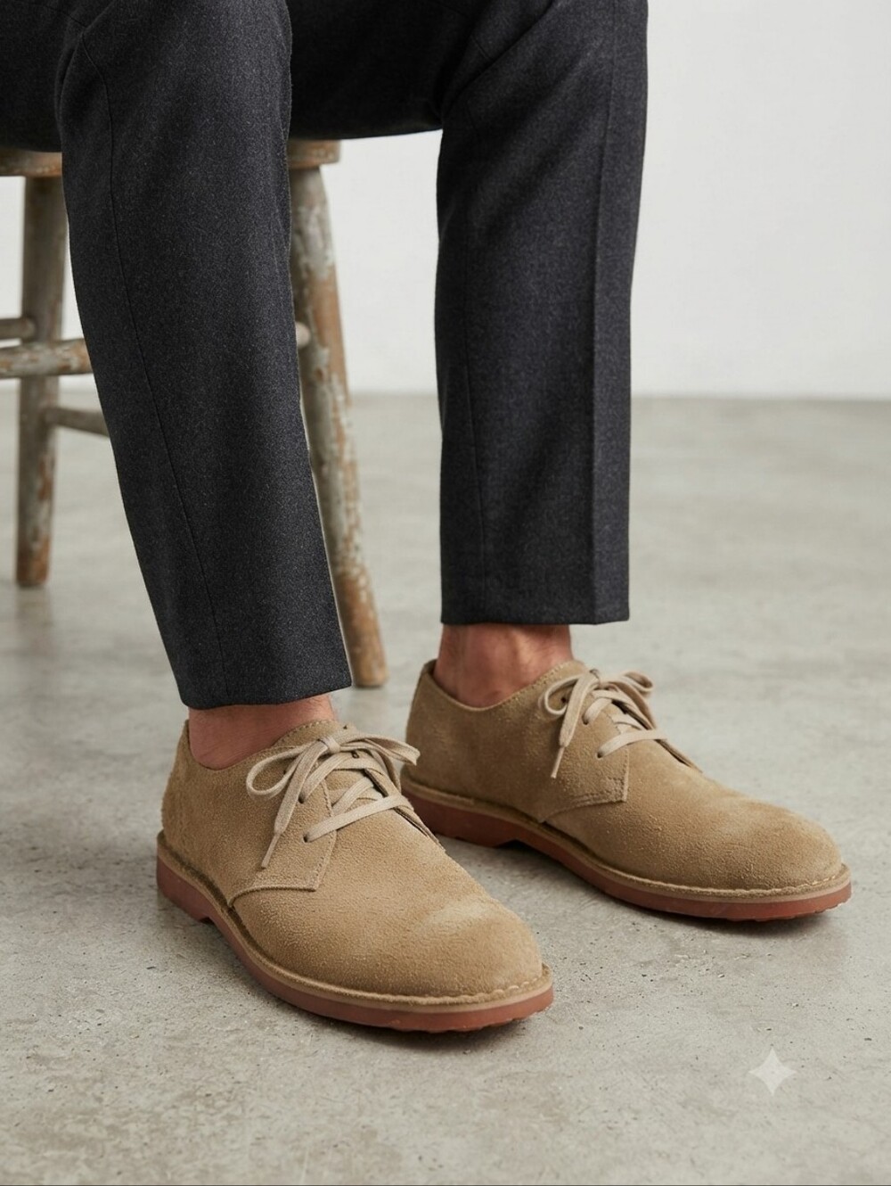 L.L. Bean Suede Oxford Shoes Tan